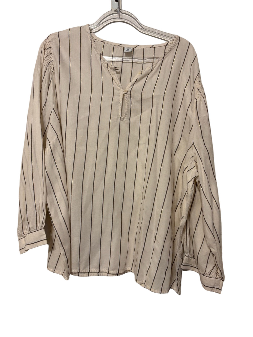 🎼Old Navy Striped Cream Button-Neck size XXL GUC